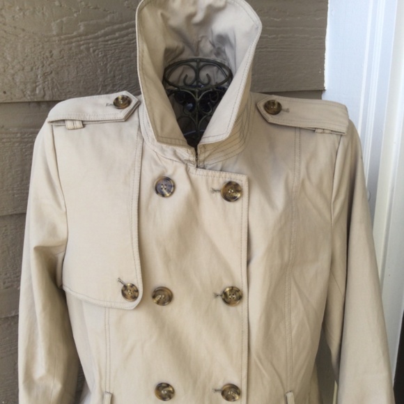 Tommy Hilfiger women’s tan trench coat Large Fall Spring - Picture 9 of 16